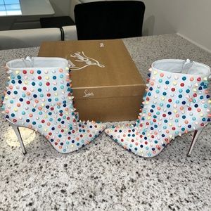 Women’s Christian Louboutin Snakilta 120 Napa White / multi size 38.5